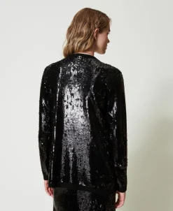 Cardigan Croisé Avec Sequins All-over