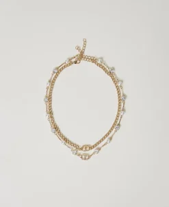 Collier Multirang Avec Strass Et Oval T