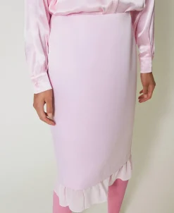 Jupe Mi-longue En Satin Duchesse