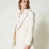 Manteau Court En Drap Avec Strass