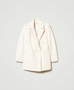 Manteau Court En Drap Avec Strass
