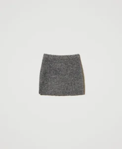 Mini-jupe En Maille Bouclée Recyclée
