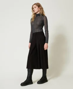 Pantalon Cropped Taille Haute