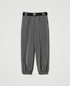 Pantalon De Jogging En Flanelle Avec Ceinture