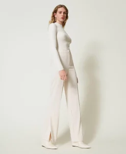 Pantalon Droit Avec Fentes