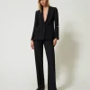 Pantalon Droit En Crêpe Cady