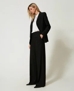 Pantalon En Drap Avec Sequins