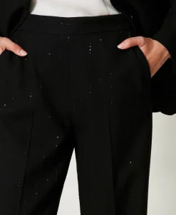 Pantalon En Drap Avec Sequins
