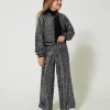 Pantalon Palazzo Avec Sequins All-over