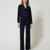 Pantalon Taille Haute En Crêpe Cady