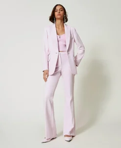 Pantalon évasé Avec Crêpe Cady