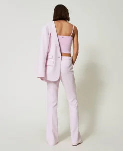 Pantalon évasé Avec Crêpe Cady