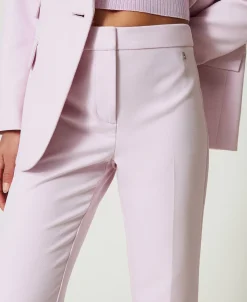 Pantalon évasé Avec Crêpe Cady