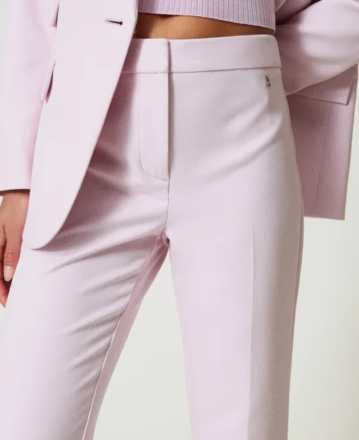 Pantalon évasé Avec Crêpe Cady