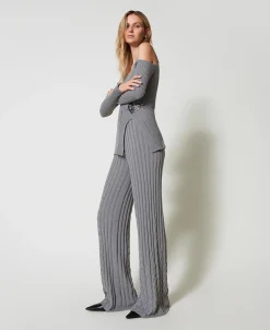Pantalon évasé En Fil Treeblend Avec Torsades