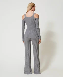 Pantalon évasé En Fil Treeblend Avec Torsades