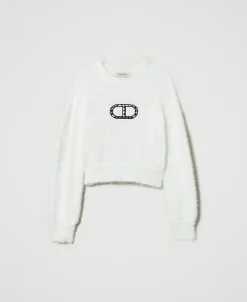 Pull Effet Fourrure Avec Logo Oval T