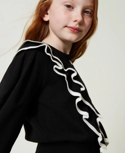 Pull Regular Avec Double Volant