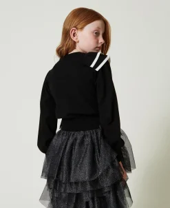 Pull Regular Avec Double Volant