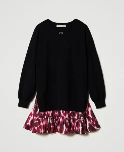 Robe Courte En Maille Avec Insertion Imprimée