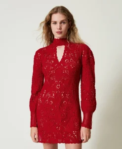 Robe Courte En Maille Florale Au Crochet
