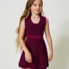 Robe Courte En Maille Jacquard Pied-de-poule