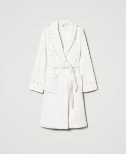 Robe De Chambre En Fausse Fourrure Avec Perles
