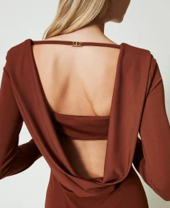 Robe Longue Avec Col Drapé