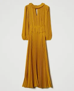 Robe Longue En Crêpe Georgette Plissé