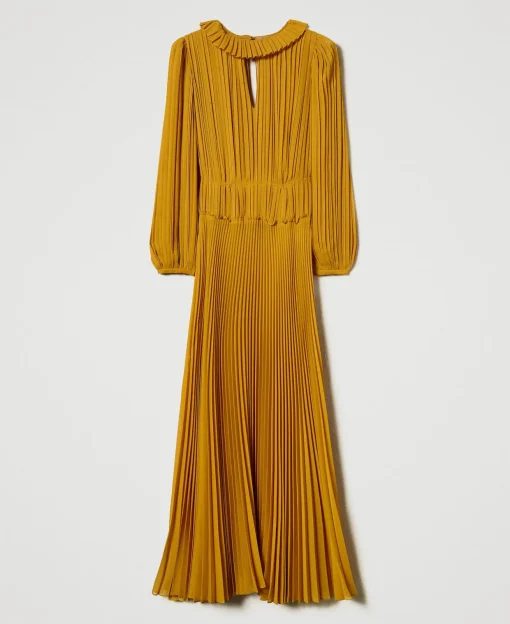 Robe Longue En Crêpe Georgette Plissé
