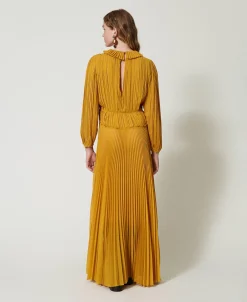 Robe Longue En Crêpe Georgette Plissé