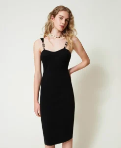 Robe Midi En Maille Avec Bretelles Bijoux