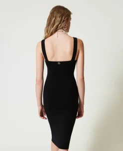 Robe Midi En Maille Avec Bretelles Bijoux