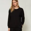 Sweat-shirt Avec Insertion Plissée Et Dentelle