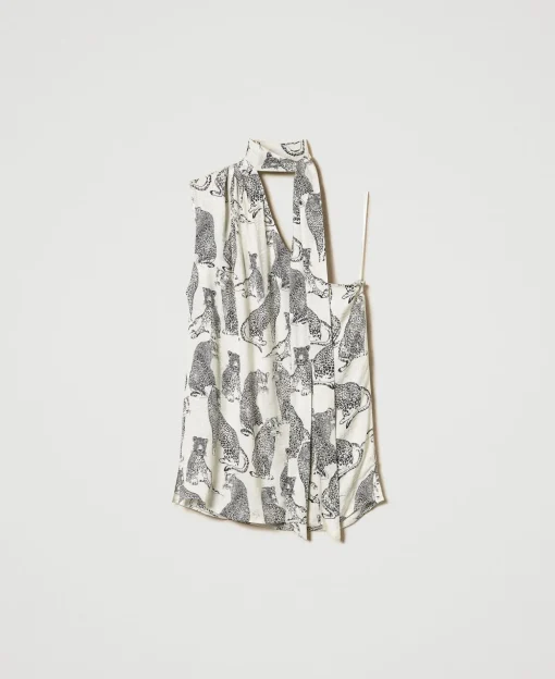 Top Asymétrique Jacquard Avec Imprimé Jaguar