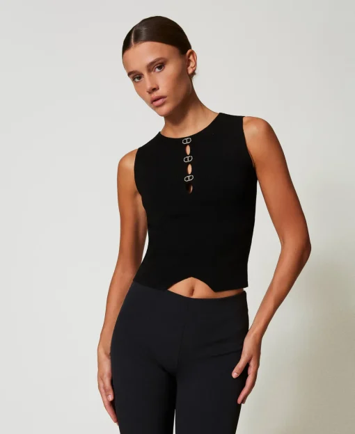 Top Double Usage En Maille Avec Oval T