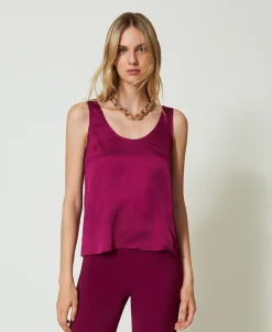 Top En Satin Martelé
