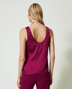 Top En Satin Martelé
