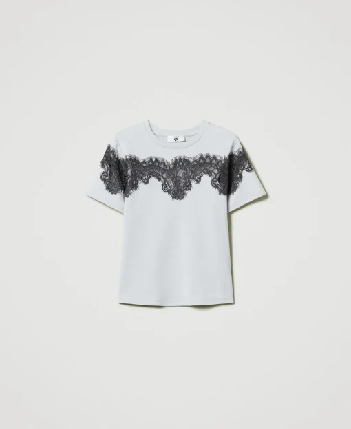 T-shirt Regular Avec Dentelle Incrustée